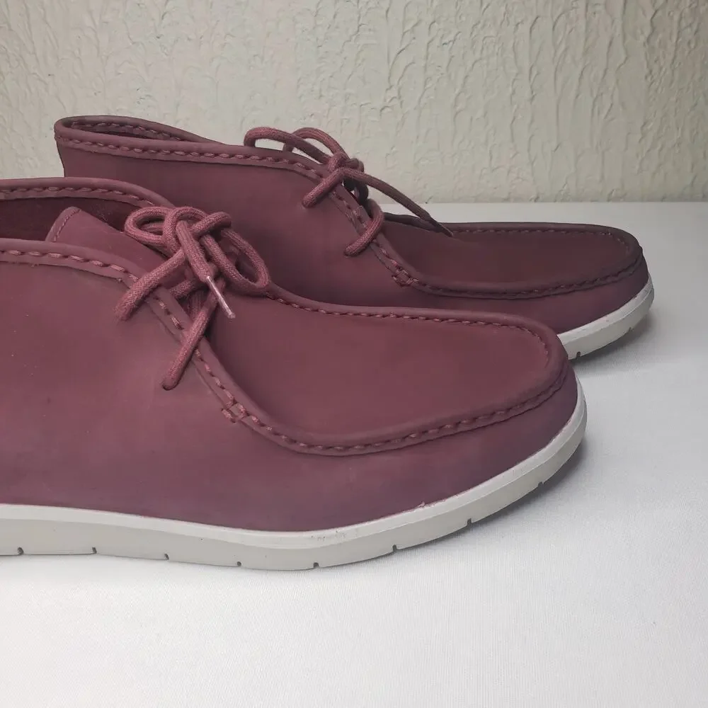 UGG Hendrickson Mens 12 US Chukka Boots Leather Wine Ankle Boots Lace-Up 1013990